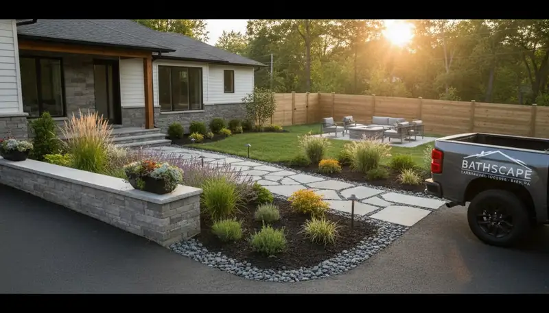 Landscaping team providing lawn and garden services in Easton, PA