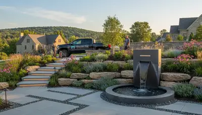 Landscaping crew serving Easton, PA providing professional lawn and landscape maintenance