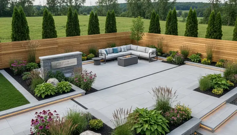 Landscaping team providing lawn care and yard maintenance in Easton, PA