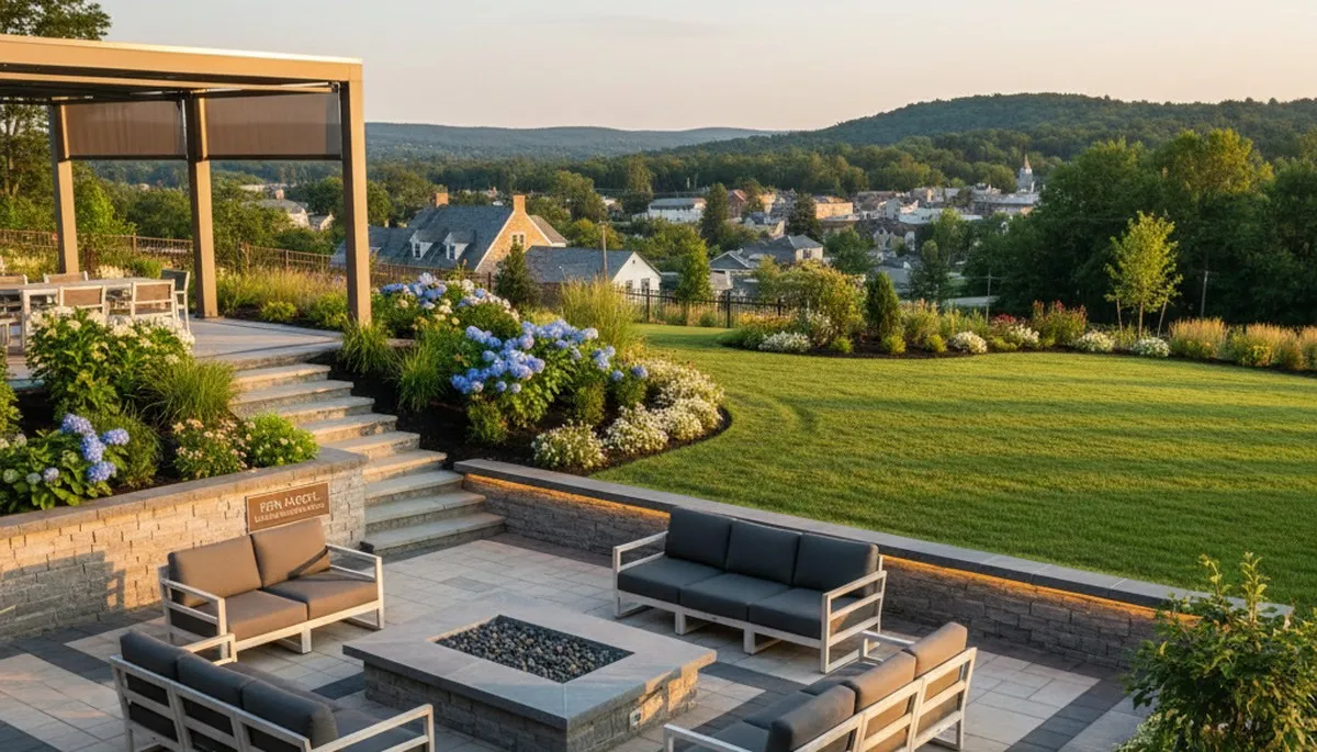 Landscaping crew in Easton, PA providing professional lawn and landscape services