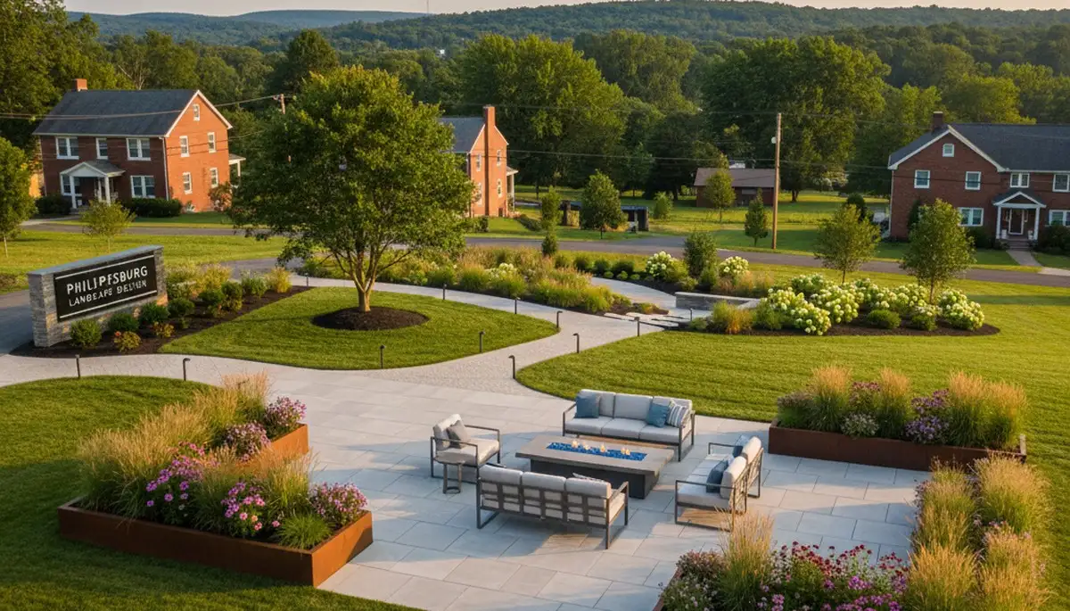 Landscaping crew in Easton, PA providing professional lawn care and landscape maintenance