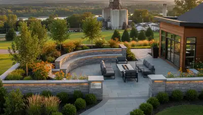 Landscaping crew providing lawn care and hardscaping services in Easton, PA