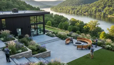 Landscaping crew servicing Easton, PA with professional lawn care and outdoor maintenance
