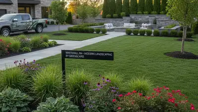 Landscaping crew providing lawn care and yard maintenance in Easton, PA