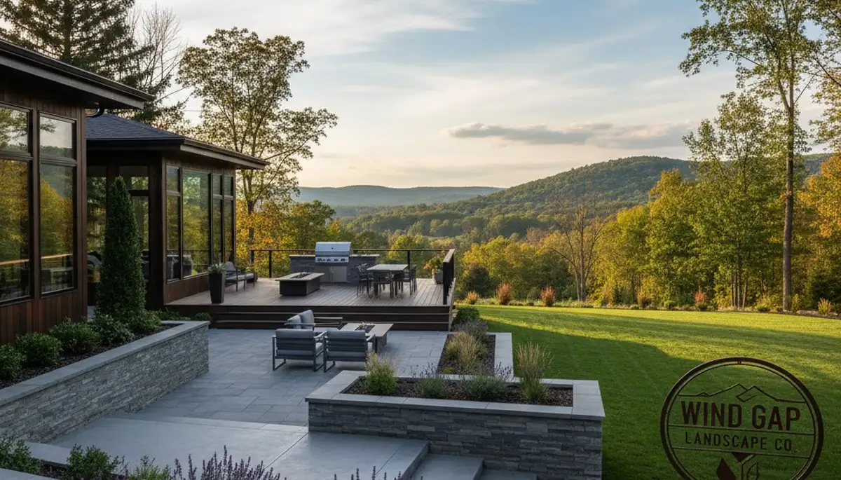 Landscaping crew providing lawn care and garden maintenance in Easton, PA