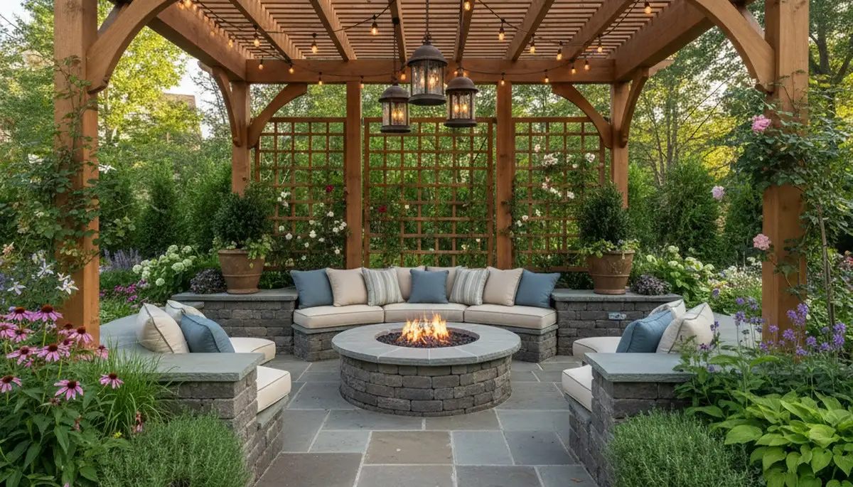 Elegant paver patio hardscape creating outdoor living space in Phillipsburg NJ by Easton PA landscaping experts