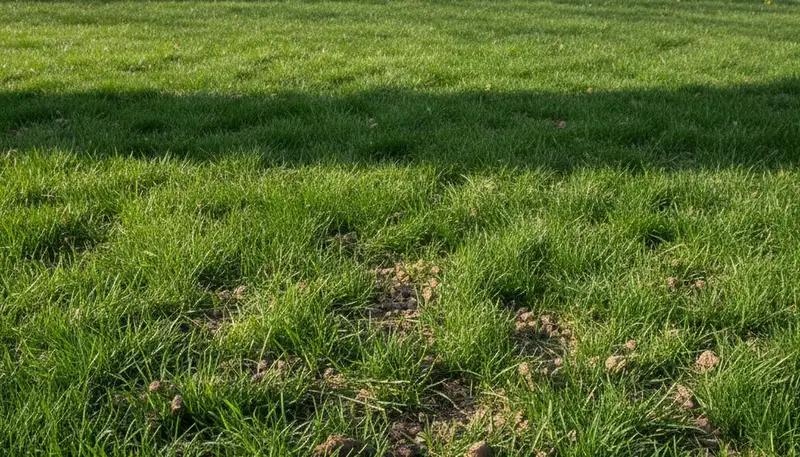 Easton PA lawn recovering after professional aeration showing healthy grass growth and soil core breakdown