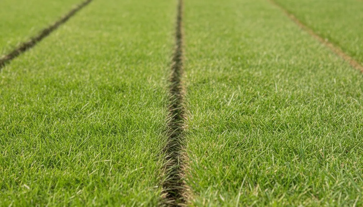 Close-up of seamless sod installation craftsmanship by Chop Chop Landscaping in Easton, PA