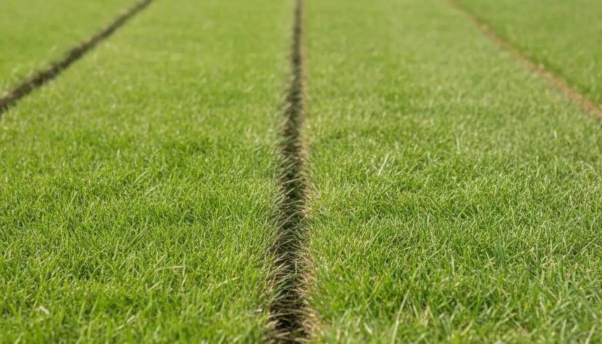 Close-up of seamless sod installation craftsmanship by Chop Chop Landscaping in Easton, PA
