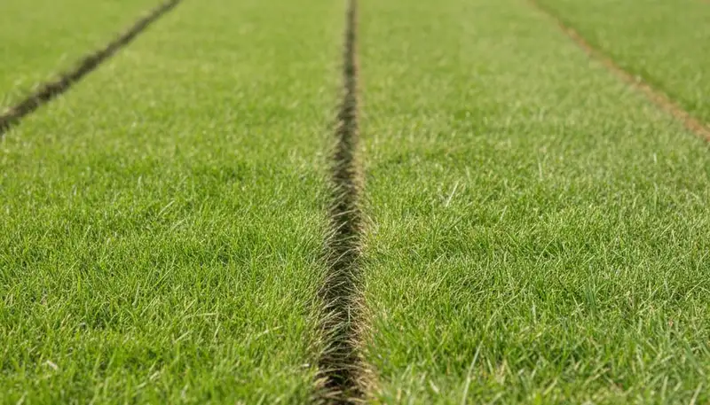 Close-up of seamless sod installation craftsmanship by Chop Chop Landscaping in Easton, PA